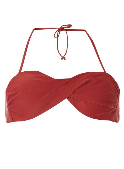 Vero Moda Red Twist Front Bandeau Red Bandeau Bikini Red Swimwear