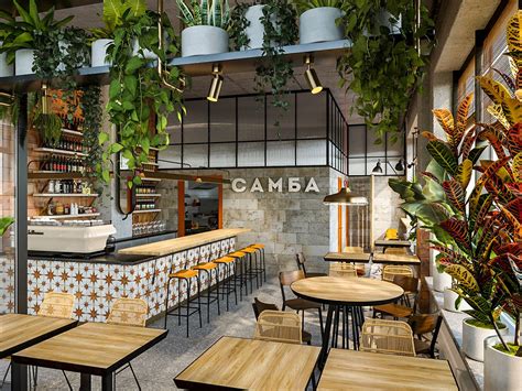 Samba Cafe Interior On Behance Restaurant Interior Design Bistro
