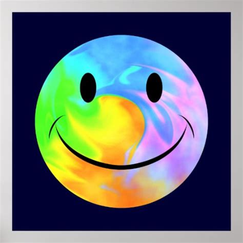 Rainbow Swirl Smiley Face Poster