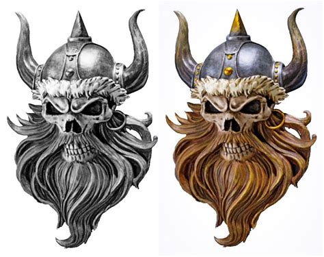 Viking Warrior Skull Viking Tattoos Viking Skull Art Tattoo