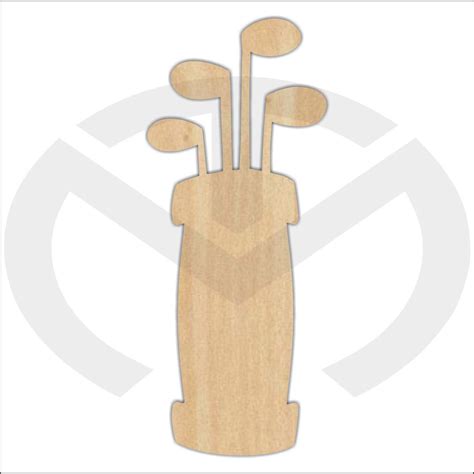 Golf Bag w/Clubs - 01578- Unfinished Wood Laser Cutout, Door Hanger, Home Decor, Ready to Paint ...
