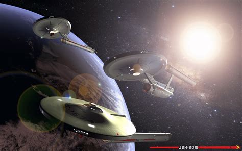 Uss Enterprise Orbiting Planet 3d Startrekwallpaper