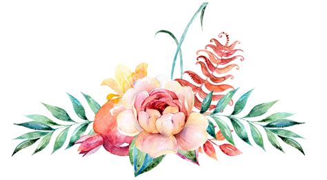 Watercolor Flowers Png Free Watercolor Floral Border