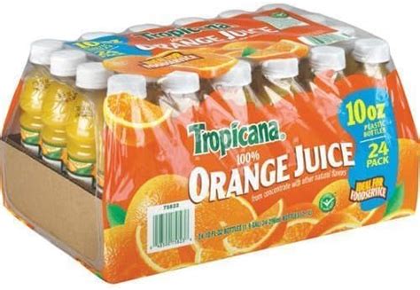 Tropicana 100 Orange Juice From Concentrate 10oz Bottles 24 Pack