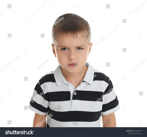 Portrait Angry Little Boy On White Foto De Stock 1594629271 Shutterstock
