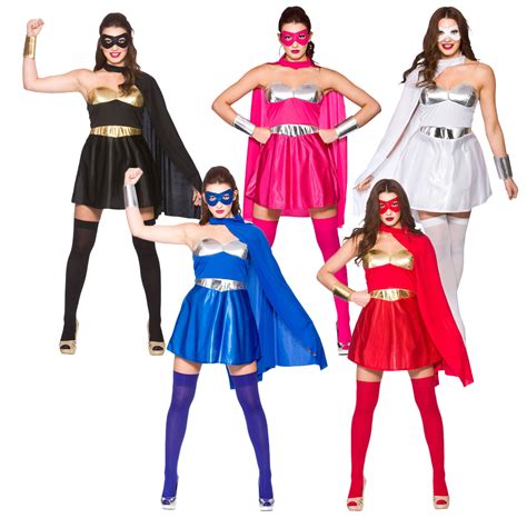 hot superheros ladies fancy dress comic book super hero womens adults costume ebay