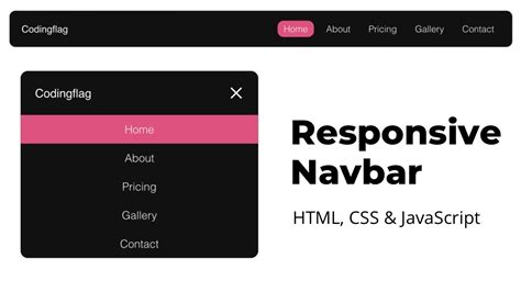 Create Responsive Navigation Bar Using HTML CSS JavaScript YouTube