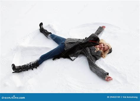 Snow Angel Stock Image Image Of Fashion Cute Active 29453749