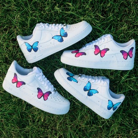 Nike Af1 Air Force 1 Custom Blue Butterfly Unisex Alle Etsy