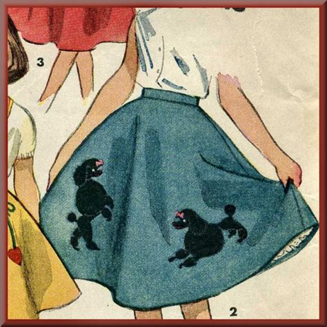 Large Poodle Applique Transfers And 50s Authentic Poodle Skirt