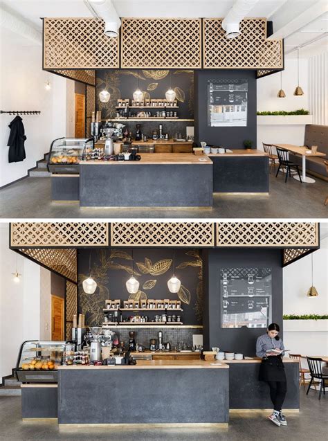 This Ukrainian Coffee Shop Has Touches Of Gold Throughout Cafe Design