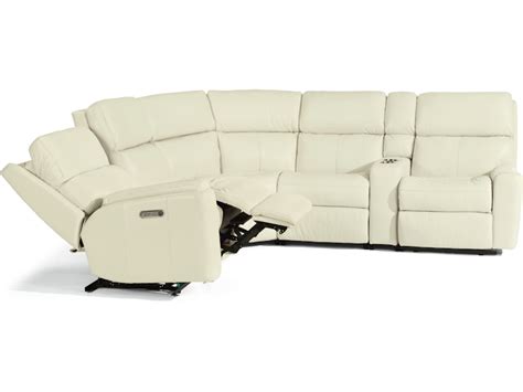 Flexsteel Living Room Power Reclining Sectional With Power Headrests