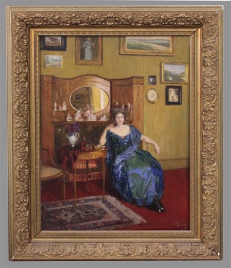 Proantic Adolf Reich 1887 1963 Austrian Painter Lady In Salon Paint