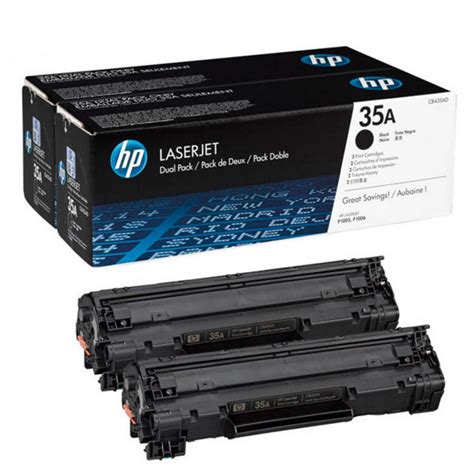 Maybe you would like to learn more about one of these? HP 35A Black LaserJet Toner Cartridge (2 Pack) CB435AD