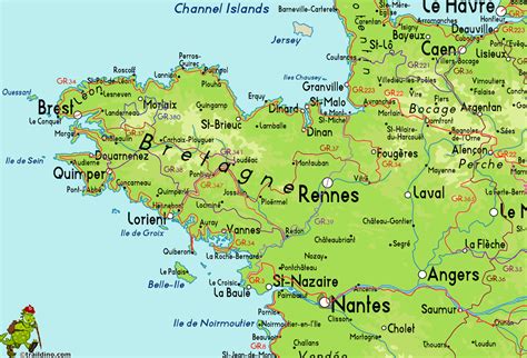 Kaart Bretagne Kaart