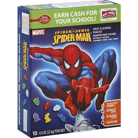 Betty Crocker Fruit Flavored Snacks Marvel Spider Sense Spider Man