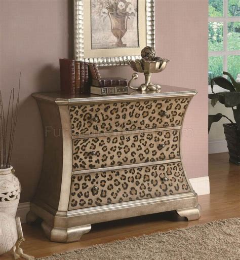 Leopard print bedding sets are available in a variety of prints to suit every personal. Gold Tone Finish Modern Cabinet w/Leopard Print Accents
