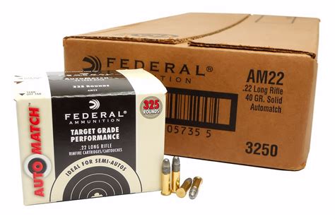 22lr Ammo Federal 40gr Auto Match Am22 3250 Round Case
