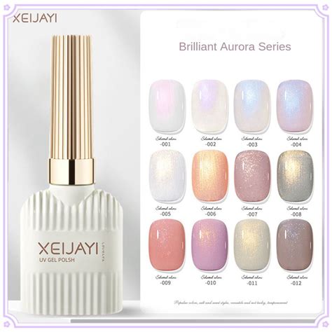 Xeijayi Ml Aurora Nude Color Nail Gel Polish Semi Permanent Soak Off Uv Led Shiny Nail Gel
