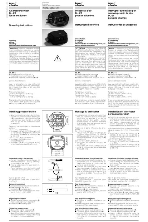 Krom Schroeder Dl Et Series Operating Instructions Pdf Download Manualslib