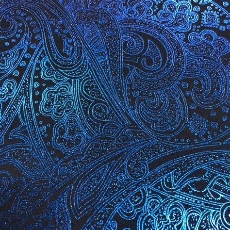 Blue Paisley Foiled Olympus | Fahrenheit Collection | Pine Crest Fabrics