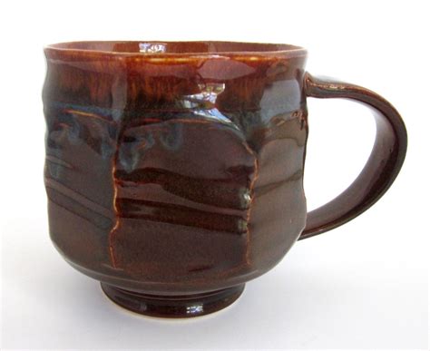 Unique Coffee Mug Unique Coffee Mug Handmade Ceramic Mug Dark Brown