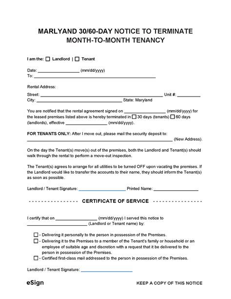 Free Maryland Eviction Notice Templates 4 Pdf Word