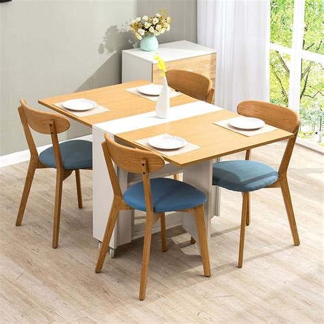 Measuring only 29.92 h x 29.13 w x 29.13 d (table) and 36.02 h x 15.75 w x 18.90 d (chair), this set can be ideally placed in any dining room, living room or kitchen. SIMBA Oak & White Colour Folding 2-4 Seater Dining Table with Gateleg | Shop Designer Home ...