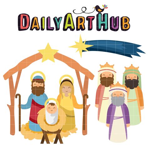 Birth Of Jesus Christ Clip Art Set Daily Art Hub Graphics
