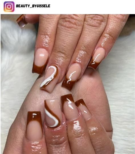 51 Stunning Brown French Tip Nails For 2024 Nerd About Town