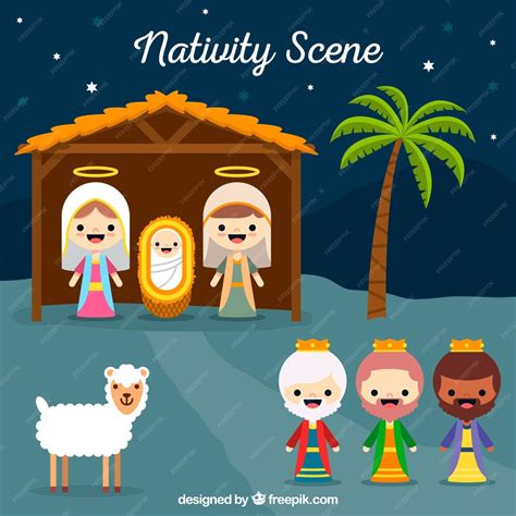 Free Vector Funny Nativity Scene