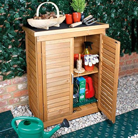All Weather Portable Wooden Outdoor Garden Cabinet Shed Shelf Cupboard