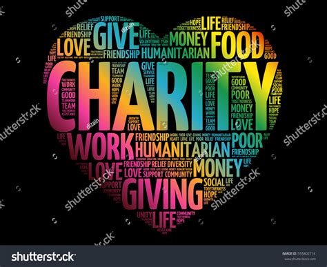 Charity Heart Word Cloud Collage Concept Stock Vector Royalty Free