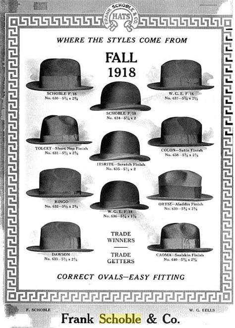 A Decade Of Schoble Hats 1912 1922 The Fedora Lounge Hats Hats For