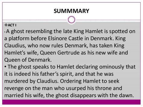 Hamlet Act 2 Scene 2 Short Summary - 4 summary hamlet