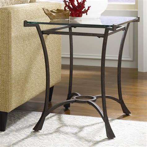 hammary sutton contemporary metal rectangular end table with glass top darvin furniture end