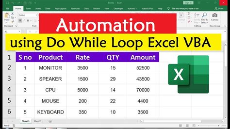 How To Use For Do While Loop In Excel Youtube