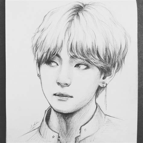 Wall art poster of bts rm aka kim namjoon. Untitled | Art drawings sketches simple, Taehyung fanart, Bts drawings