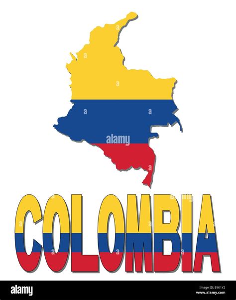 Mapa De Colombia Bandera Y Ilustración De Texto Imagen Vector De Stock