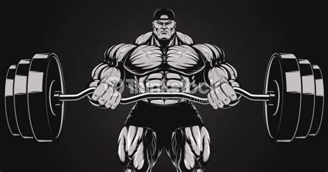 Illustration Bodybuilder With A Barbell Stock Vector Thinkstock