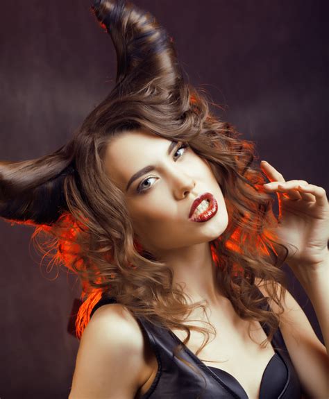 Horns Hairstyle Wild Girl Stock Photo 03 Free Download