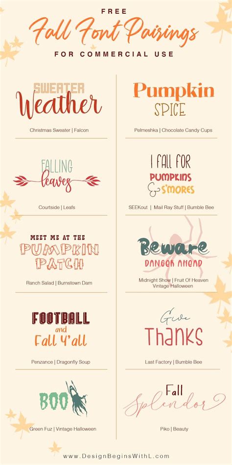 Free Fall Font Pairings For Commercial Use Artofit