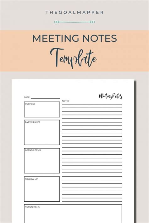 Free Editable Meeting Notes Template Agenda Template Meeting Printable