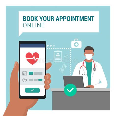 Book Your Medical Appointment Online Using Mobile App Doctor Sitting