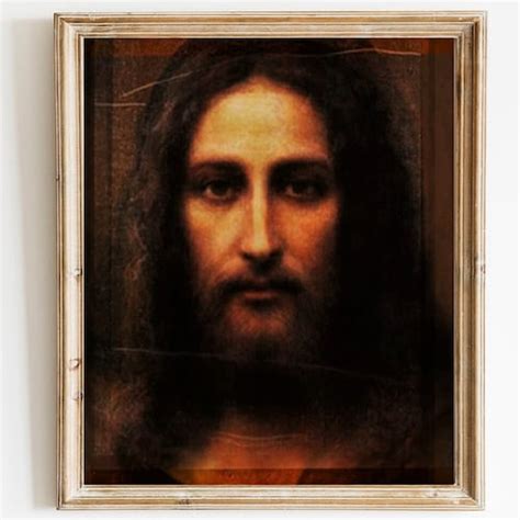 The Holy Shroud Of Turin Print Real Face Of Jesus Christ Icon Etsy
