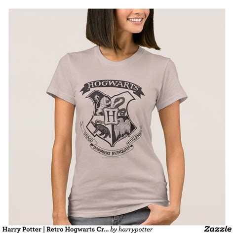 Harry Potter Retro Hogwarts Crest T Shirt Hogwarts