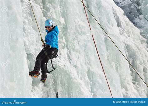 Female Ice Climber In South Tyrol Italy Stock Photo Image 32314180
