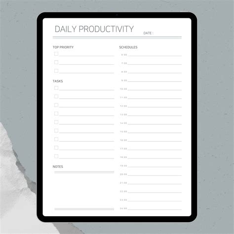Daily Productivity Planner Printable Productivity Planner Etsy Uk
