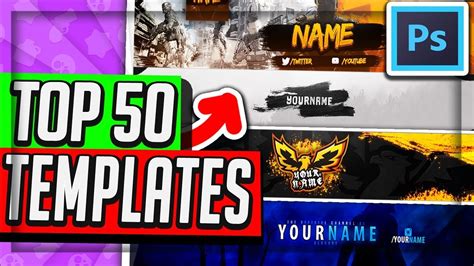 Top 10 Free Youtube Banner Template 5 Photoshop Downloads Youtube Riset