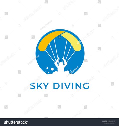 Sky Diving Logo Design Template Stock Vector Royalty Free 1385060933